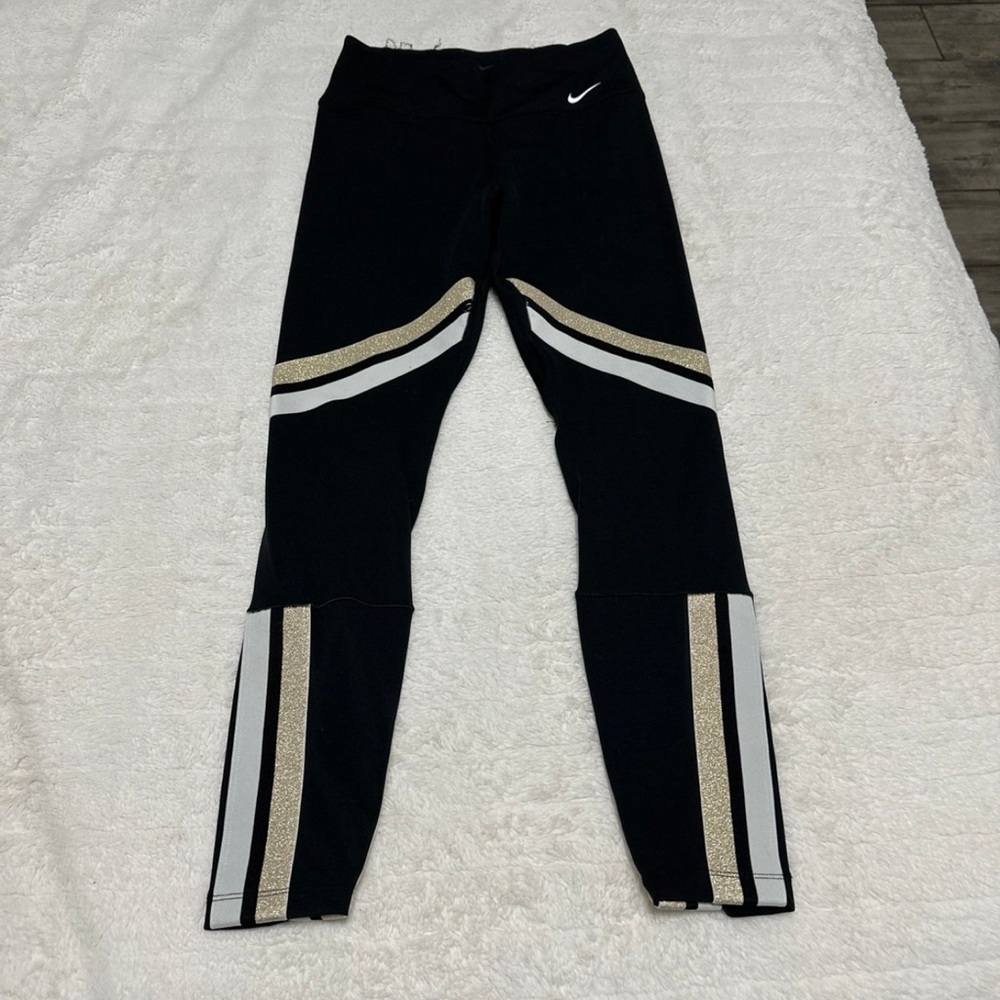 Nike Black and Gold Leggings Dynamic Design